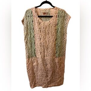 Johnny Was Pete & Greta Beige and Sage Shift Midi Dress size S